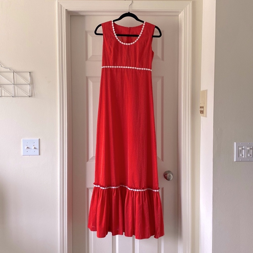 70s Maxi Red Dress